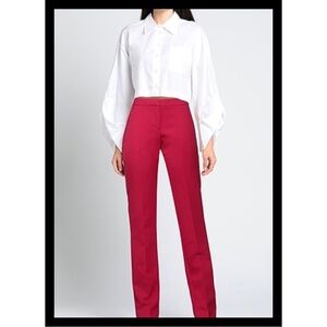 Alexander McQueen red wool pants
